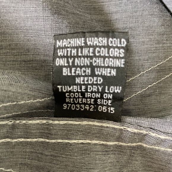 Drill Clothing Company NYC Shirt Button Front Long Sleeve Roll Tab Sleeves Gray - Picture 8 of 9